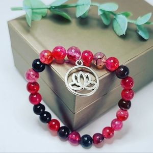 Rainbow pink Agate bracelet